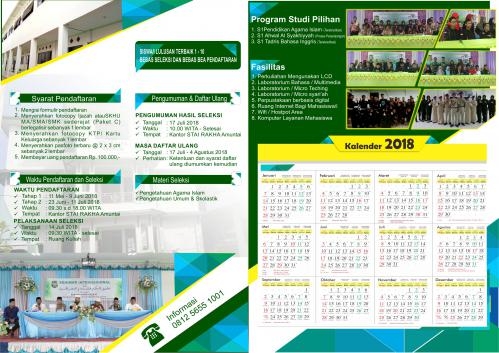 Brosur Penerimaan Mahasiswa Baru TA. 2018/2019